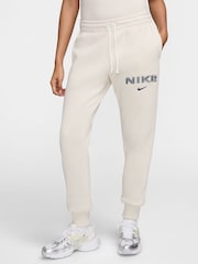 Nike Cream Phoenix Fleece Mid-Rise Logo Joggers - Image 2 of 9