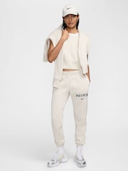 Nike Cream Phoenix Fleece Mid-Rise Logo Joggers - Image 6 of 9