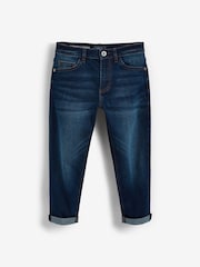 Blue indigo Tapered Loose Fit Cotton Rich Stretch Jeans (3-17yrs) - Image 3 of 6