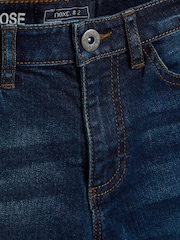 Blue indigo Tapered Loose Fit Cotton Rich Stretch Jeans (3-17yrs) - Image 5 of 6
