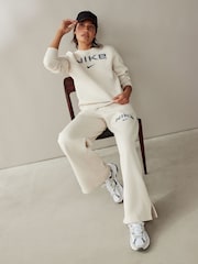 Nike Light Wood Natural Phoenix Fleece Standard Varsity Logo Crew-Neck Sweatshirt - Image 2 of 3