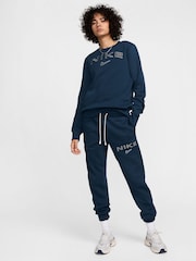 Nike Navy Phoenix Fleece Standard Varsity Logo Crew-Neck Sweatshirt - Image 3 of 7