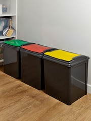 Wham 3 Piece Grey 50L Plastic Recycle Bin - Image 1 of 6