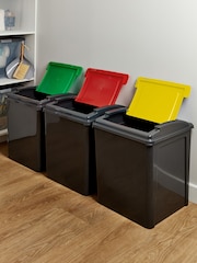 Wham 3 Piece Grey 50L Plastic Recycle Bin - Image 2 of 6