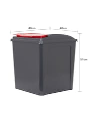 Wham 3 Piece Grey 50L Plastic Recycle Bin - Image 6 of 6