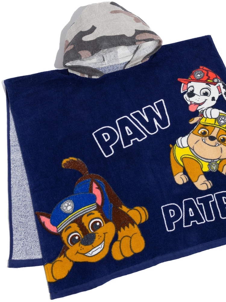 Vanilla Underground Blue Paw Patrol Character Towel 100% Cotton Poncho - Image 2 of 7