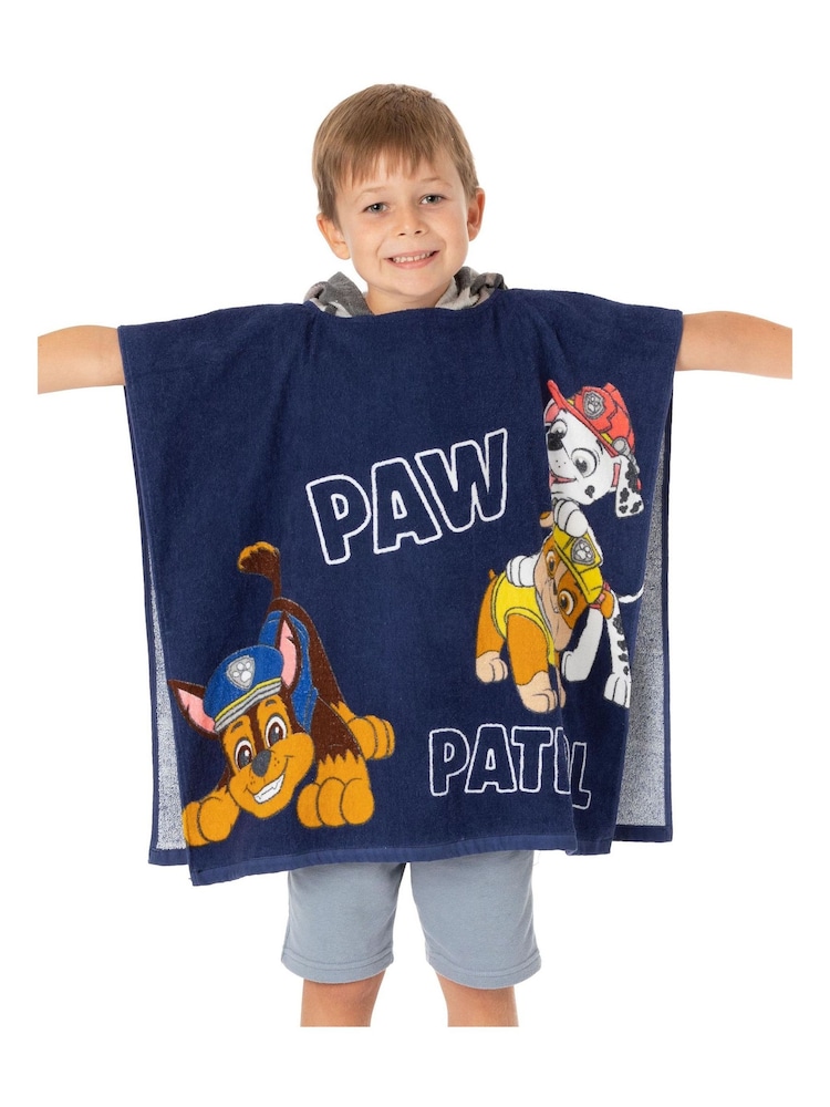Vanilla Underground Blue Paw Patrol Character Towel 100% Cotton Poncho - Image 7 of 7