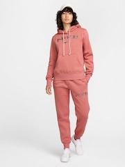 Nike Pink Phoenix Fleece Standard Pullover Varsity Logo Hoodie - Image 1 of 7