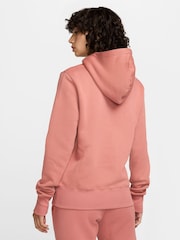 Nike Pink Phoenix Fleece Standard Pullover Varsity Logo Hoodie - Image 2 of 7