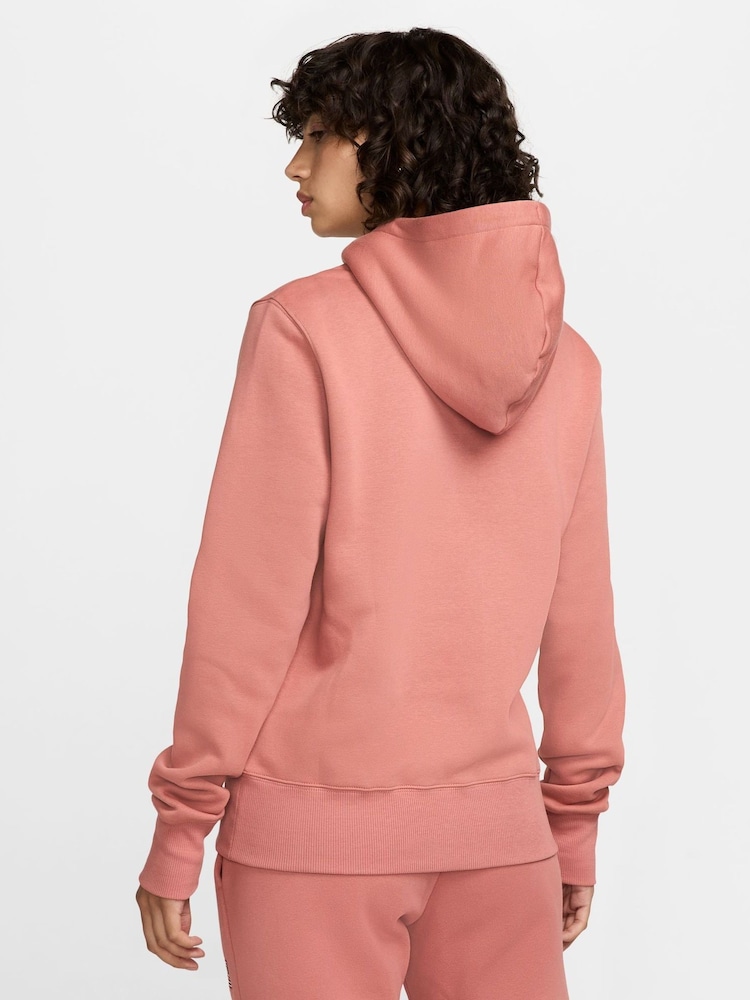 Nike Pink Phoenix Fleece Standard Pullover Varsity Logo Hoodie - Image 2 of 7