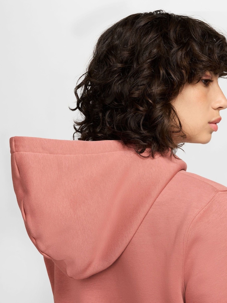Rose - Nike Phoenix Fleece Classique Pullover Varsity Logo Hoodie - Image 5 of 7