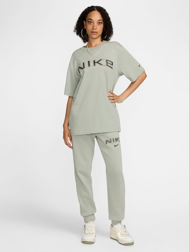 Nike Sage Green Phoenix Fleece Mid-Rise Logo Joggers - Image 3 of 9