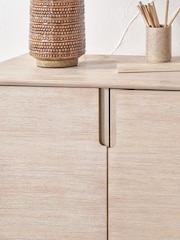 Pacific White Sand Acacia Wood 4 Door Sideboard - Image 2 of 7