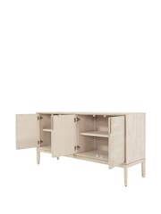 Pacific White Sand Acacia Wood 4 Door Sideboard - Image 6 of 7