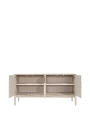 Pacific White Sand Acacia Wood 4 Door Sideboard - Image 7 of 7