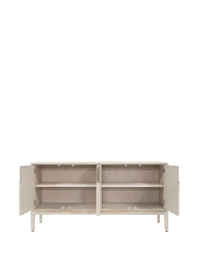 Pacific White Sand Acacia Wood 4 Door Sideboard - Image 7 of 7