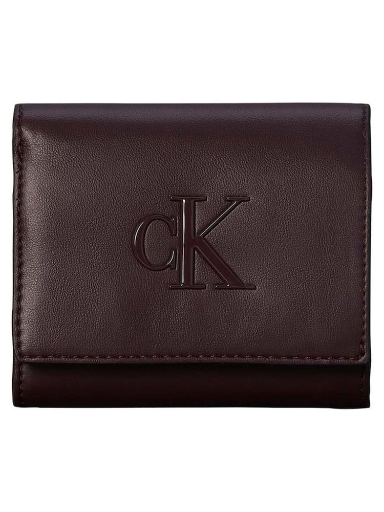 Calvin Klein Red Embossed Monogram Bifold Wallet - Image 1 of 3 Calvin Klein Red Embossed Monogram Bifold Wallet - Image 1 of 3