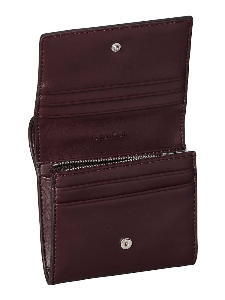 Calvin Klein Red Embossed Monogram Bifold Wallet - Image 3 of 3 Calvin Klein Red Embossed Monogram Bifold Wallet - Image 3 of 3