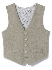 MOSS Boys Herringbone Tweed Waistcoat - Image 1 of 1
