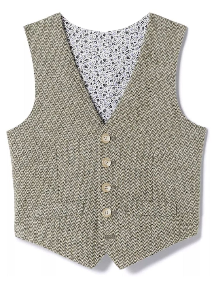 MOSS Boys Herringbone Tweed Waistcoat - Image 1 of 1