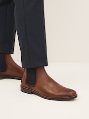 Tan Brown Leather Chelsea Boots - Image 1 of 3