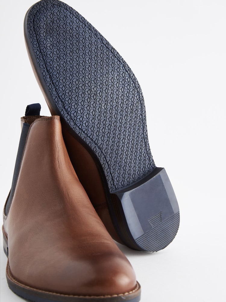 Tan Brown Leather Chelsea Boots - Image 2 of 3