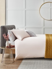 Blush Pink 400 Thread Count 100% Egyptian Cotton Sateen Luxury Duvet Cover and Pillowcase Set - Image 2 of 5