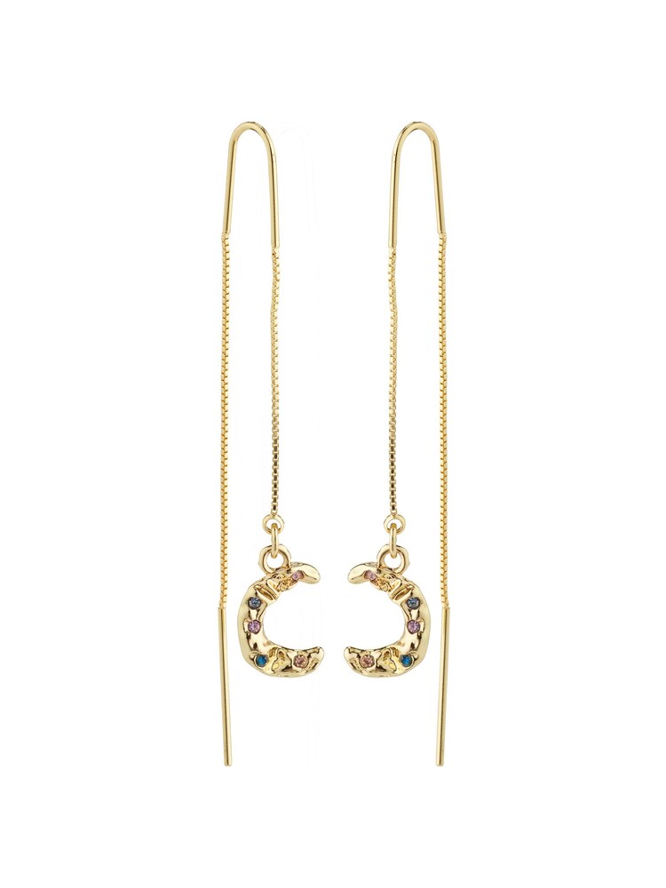 PILGRIM Gold Remy Moon Recycled Chain Earrings - Image 1 of 3