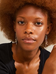 PILGRIM Gold Remy Moon Recycled Chain Earrings - Image 2 of 3