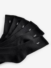 črna - Rebrast okrogli ovratnik z logotipom Polo Ralph Lauren Pony; z okroglim ovratnikom nogavice 3 Pack - Slika 8 iz 9