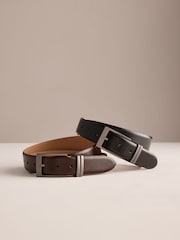 Negro/Marrón - Leather Signature Belt Made In Italy 2 Pack - Imagen 1 de 7