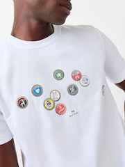 Paul Smith White Bottle Caps Regular Fit Graphic T-Shirt - Image 4 of 6