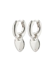 PILGRIM Silver SOPHIA Heart Hoops - Image 1 of 5