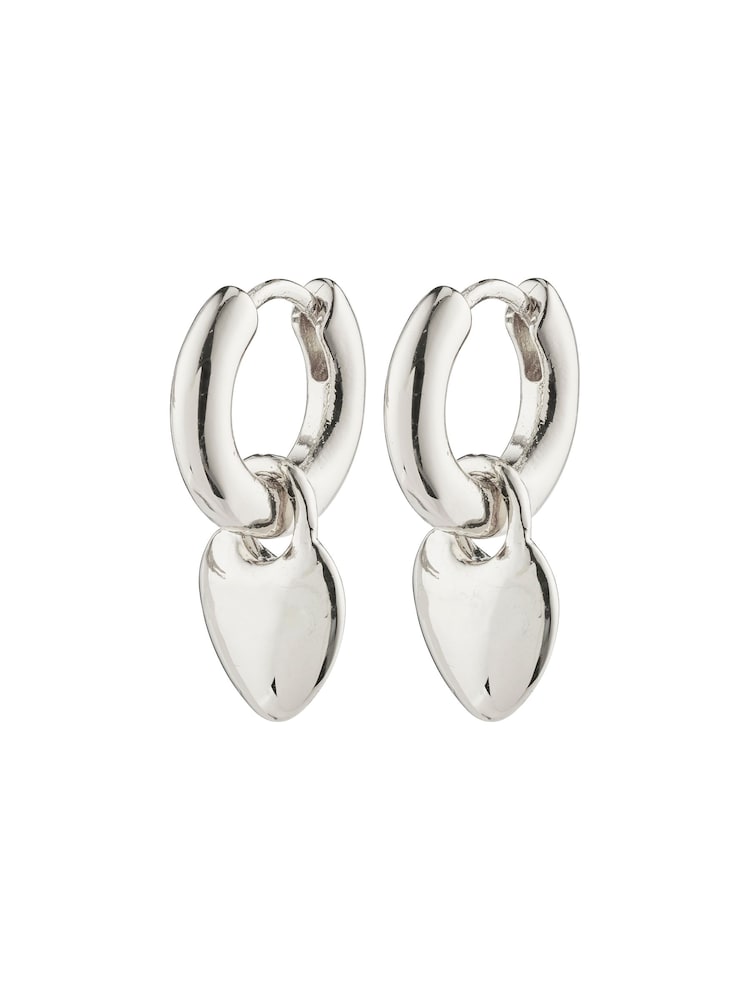 PILGRIM Silver SOPHIA Heart Hoops - Image 1 of 5