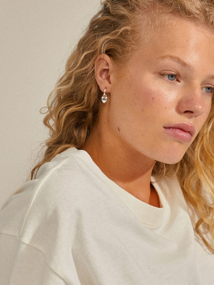 Zilver - PILGRIM SOPHIA Heart Hoops - Image 3 of 5