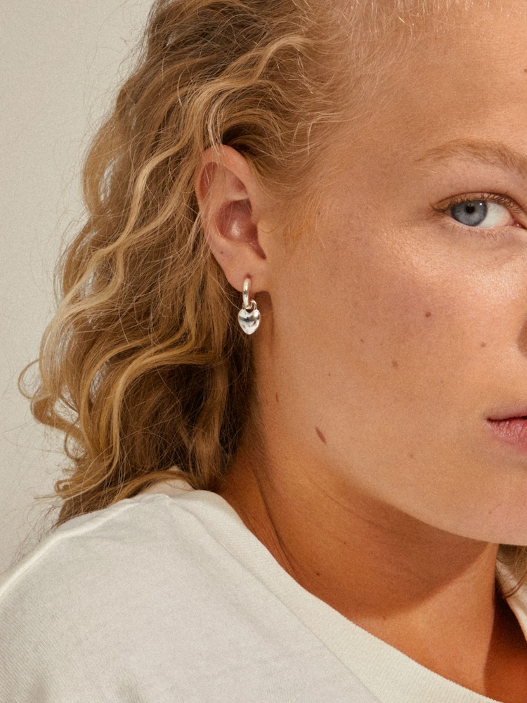 Zilver - PILGRIM SOPHIA Heart Hoops - Image 4 of 5
