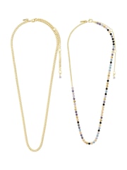 PILGRIM Gold REIGN Necklaces 2-in-1 Set, 1 with Crystals - Image 3 of 5