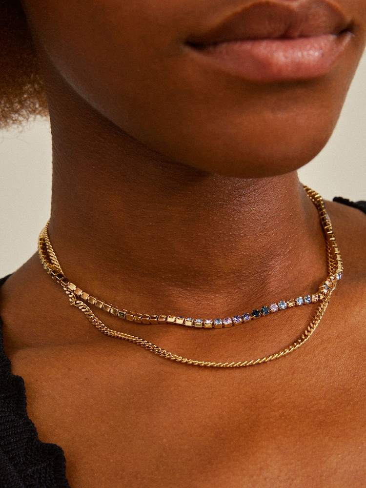 PILGRIM Gold REIGN Necklaces 2-in-1 Set, 1 with Crystals - Image 5 of 5