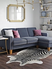 Novogratz Blue Bowen Sectional Sofa - Image 1 of 4