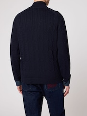 PS Paul Smith Blue Zip Through Funnel Neck Cardigan - Image 2 of 10