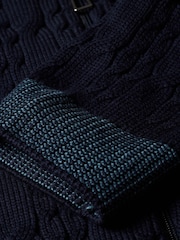 PS Paul Smith Blue Zip Through Funnel Neck Cardigan - Image 9 of 10
