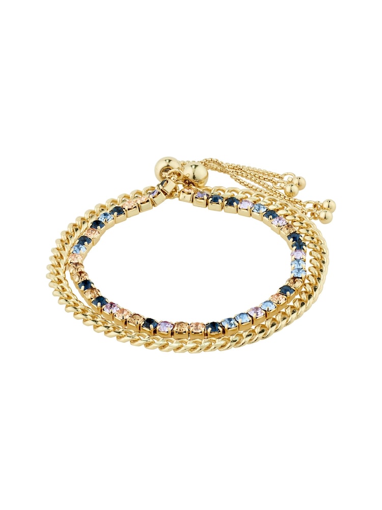 PILGRIM Gold REIGN Bracelet, 2-in-1 Set, with Crystals - Image 1 of 4