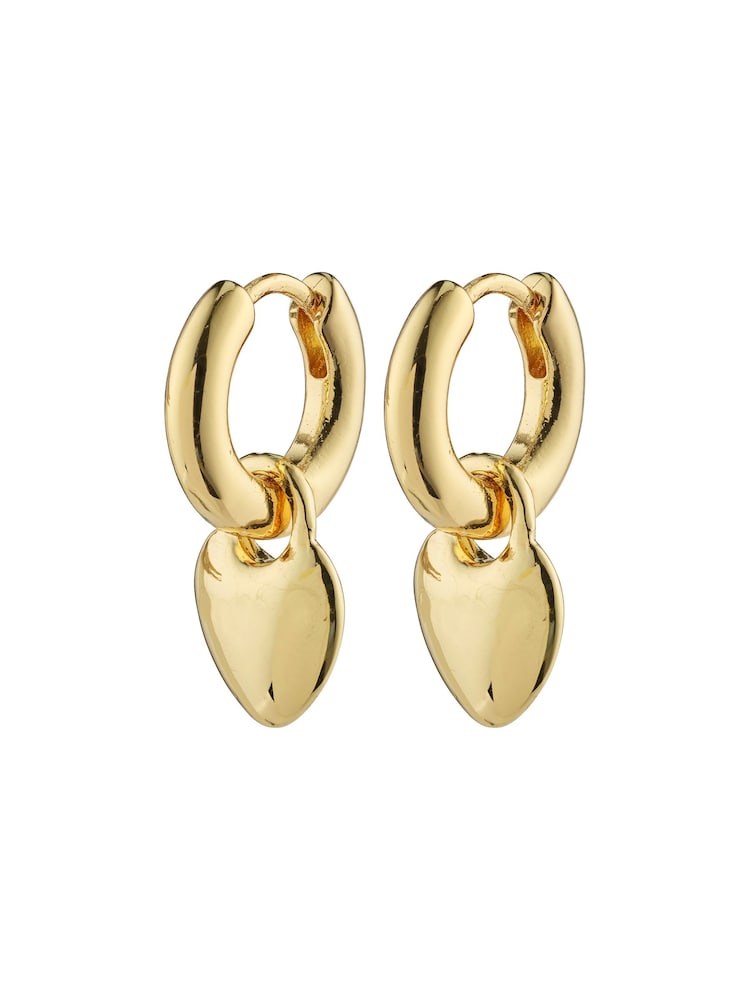 PILGRIM Gold SOPHIA Heart Hoops - Image 1 of 4