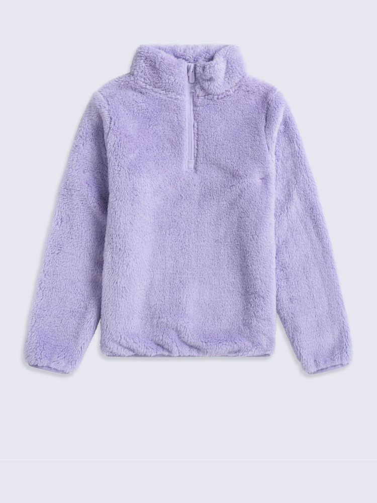 Animal Purple Teddy Kids Half-Zip Fleece - Image 1 of 5 Animal Purple Teddy Kids Half-Zip Fleece - Image 1 of 5