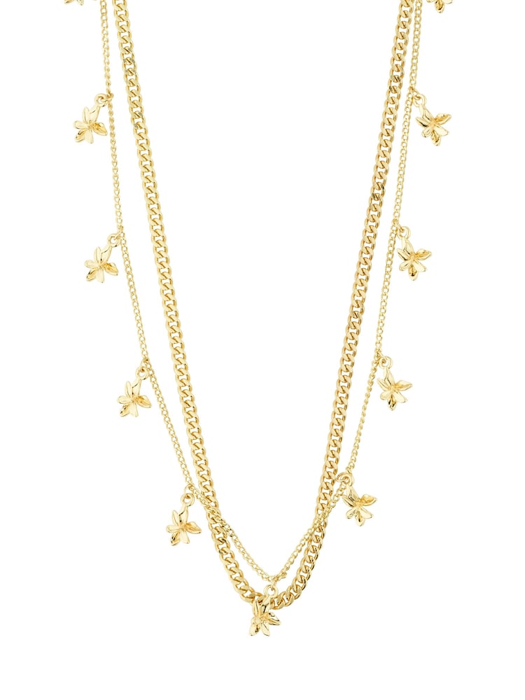 Gold - PILGRIM RIKO Halsketten 2-in-1-Set mit Floral-Anhängern - Bild 2 von 4