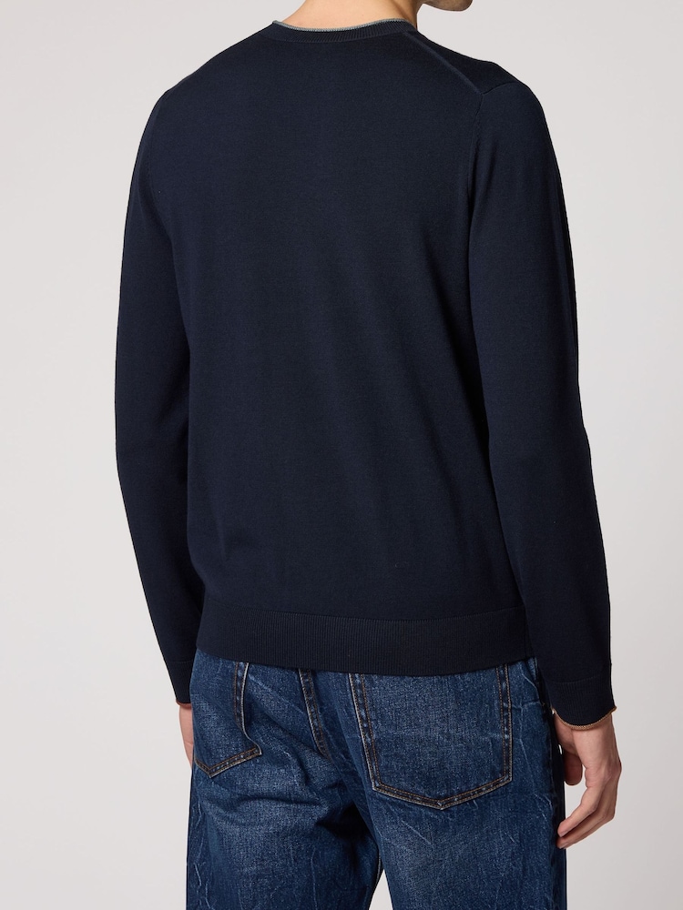 PS Paul Smith Blue Crew Neck Knit Jumper - Image 2 of 3