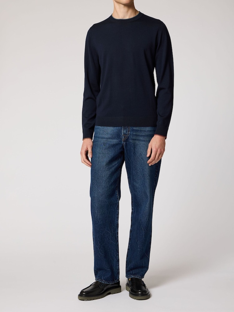 PS Paul Smith Blue Crew Neck Knit Jumper - Image 3 of 3