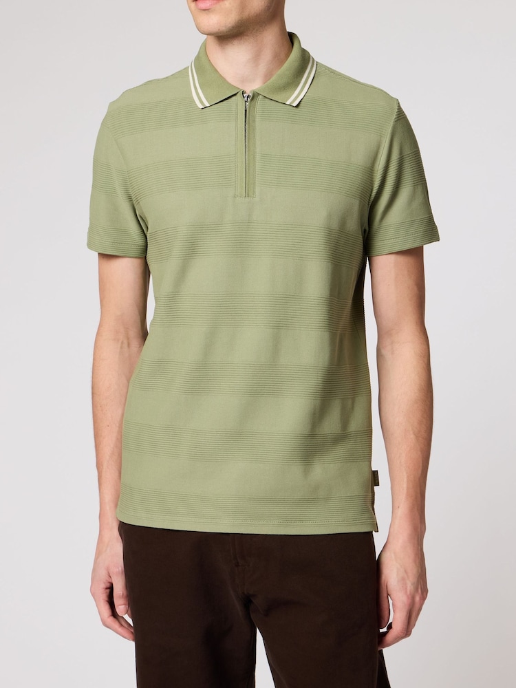 Polo Paul Smith coupe classique à rayures et col zippé - Image 1 sur 3