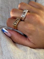 PILGRIM Silver STAR Adjustable and Recycled Ring - Image 1 of 4