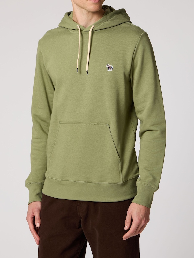 PS Paul Smith Green Cotton Zebra Logo Hoodie - Image 1 of 3 PS Paul Smith Green Cotton Zebra Logo Hoodie - Image 1 of 3